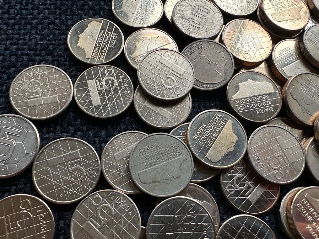 Ολλανδία. Partij 5 Gulden munten Koningin Beatrix (200 stuks)  (χωρίς τιμή ασφαλείας) #3.2