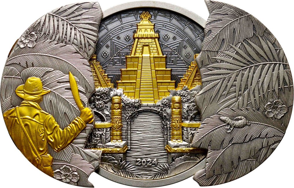 Barbados. 5 Dollars 2024 "EL DORADO" Sliding Door Technique, with Box - mintage 199 #3.2