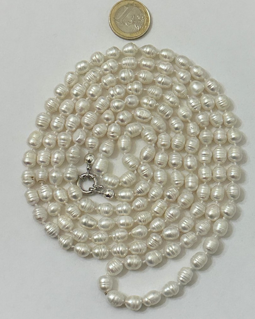 白色巴洛克珍珠 天然 / 615 克拉 / 高品质 / 非常稀有 - 吊坠项链 #4.3