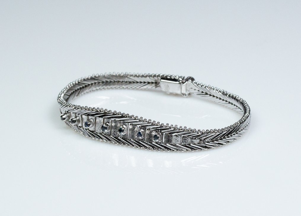 χωρίς τιμή ασφαλείας - Βραχιόλι 835 ασήμι - 0,20 καράτια σάπιρ #2.1