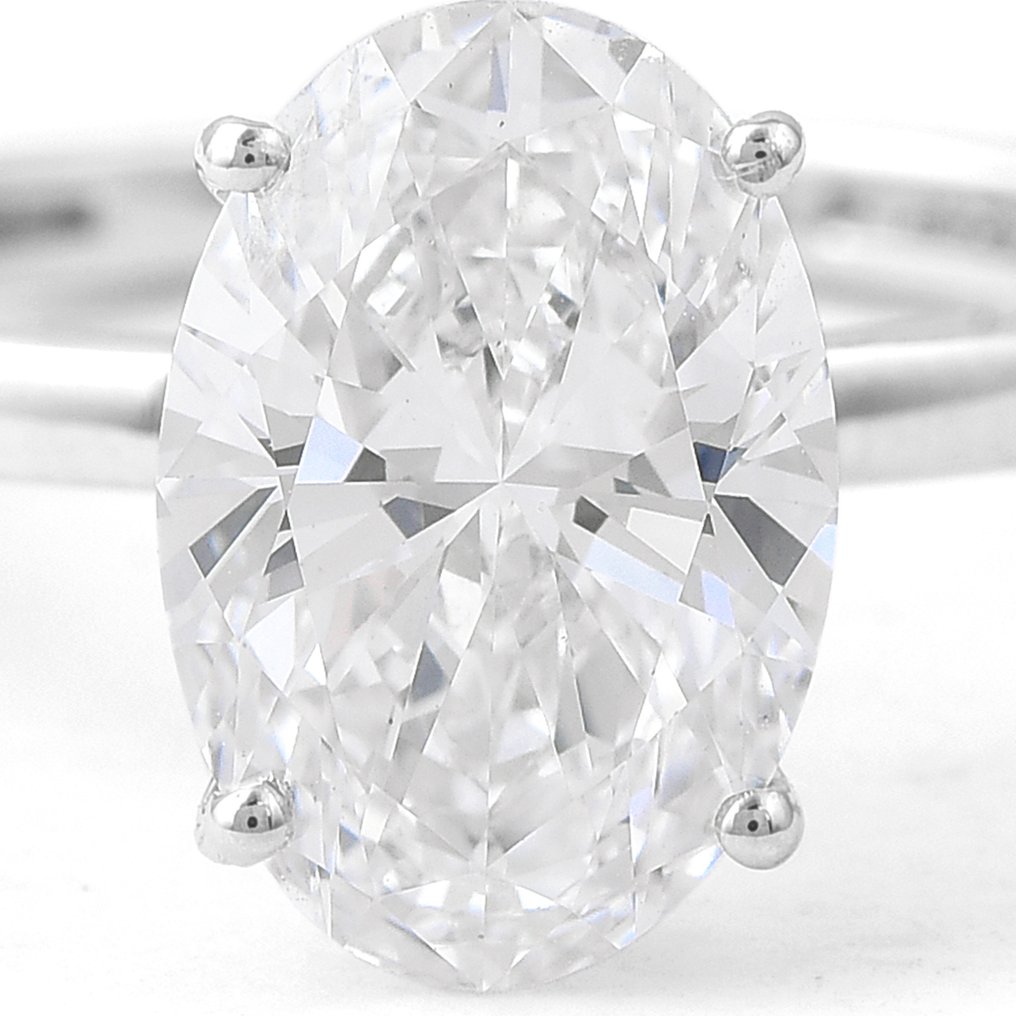 Ei pohjahintaa - Sormus - 14 kt. Valkokulta - 3.01ct. tw. Timantti (Laboratoriossa kasvatettu) - Timantti #3.2