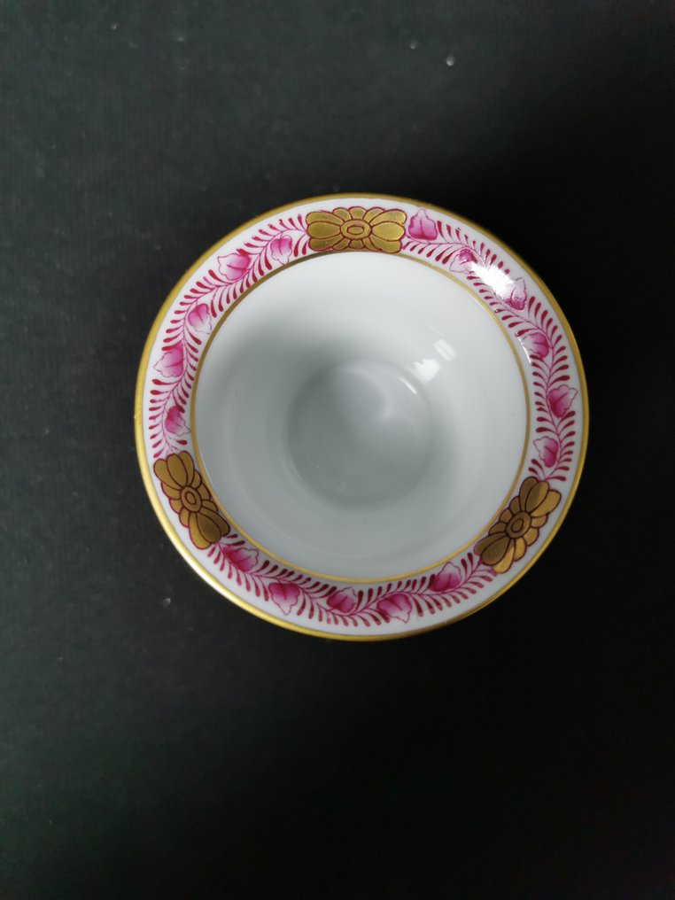 Herend Ungheria - Apponyi viola - Vaso piccolo a quattro zampe H. 7,5cm - Váza - Porcelán #4.3