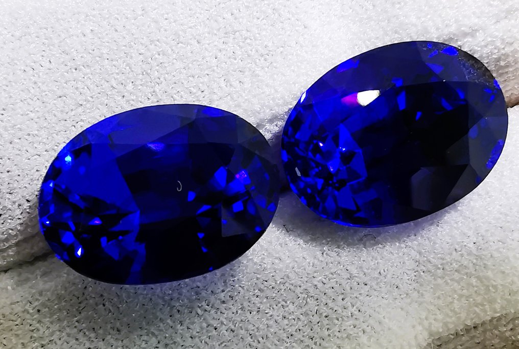 2 pcs Μπλε Τανζανίτης - 19.02 ct - Lotus Gemology - Ζευγάρι Τανζανίτες / Royal #3.2