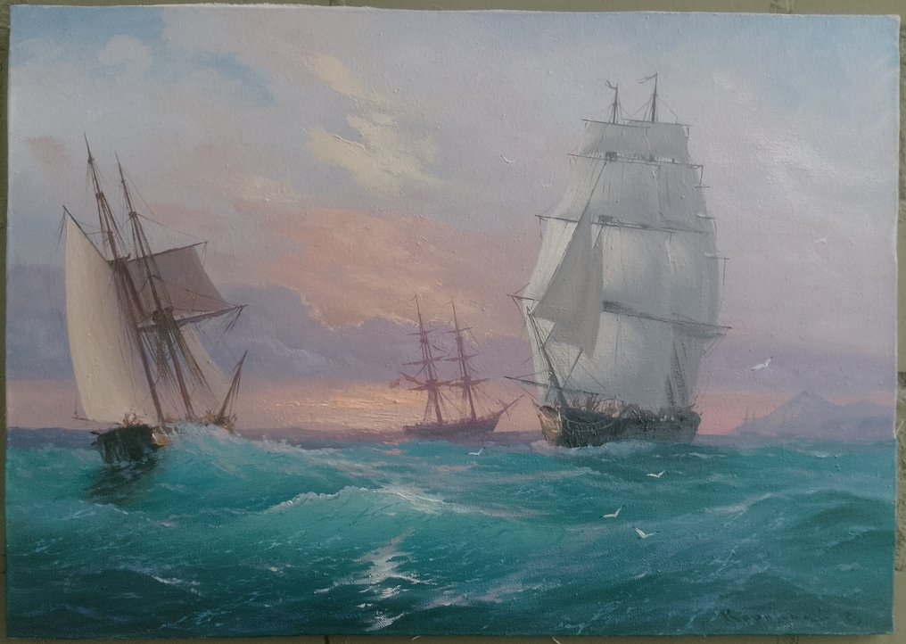 Karpenko Vitalii (XX) - Seascape with ships #1.0