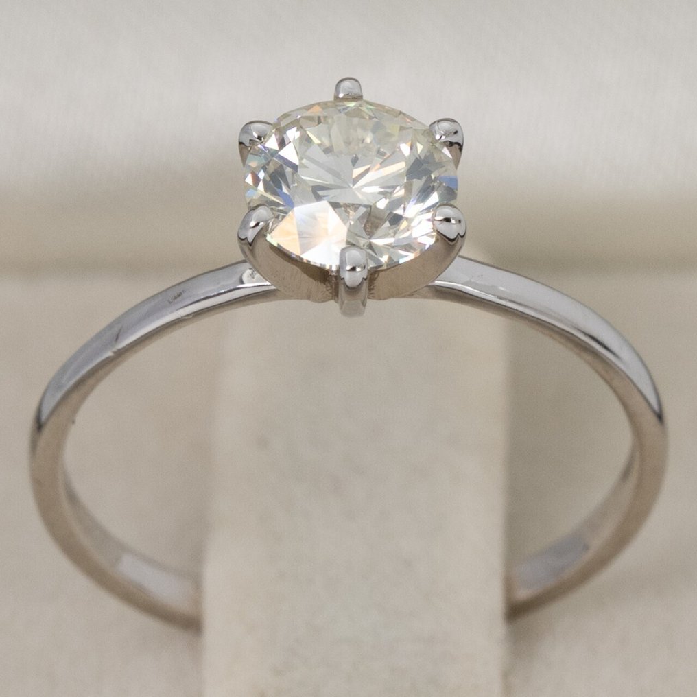 沒有保留價 - 戒指 - 18 克拉 白金 - 1.01ct. tw. 鉆石 (天然) - GWLab #3.2