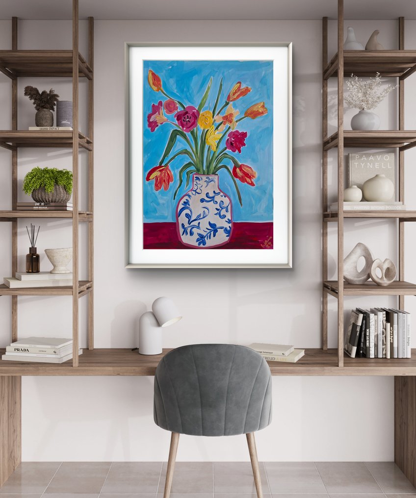 Kirsty Wain - Spring Flowers in a Chinese Vase - NO Reserve #3.2