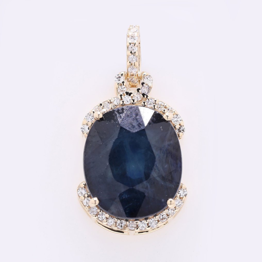 Ingen reservasjonspris - Anheng - 14 karat Gull - 7.32ct. tw. Safir - Diamant #1.0