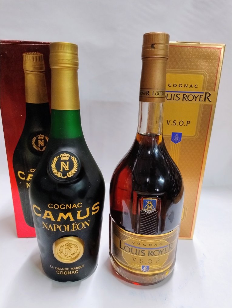 Camus, Louis Royer - Napoleon + VSOP - b. 1980-luku, 1990-luku - 70cl - 2 pullojen #1.0
