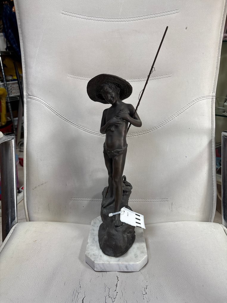 G. Varlese - G. Varlese - Figure - Ragazzo pescatore - Bronze, Marble #1.0