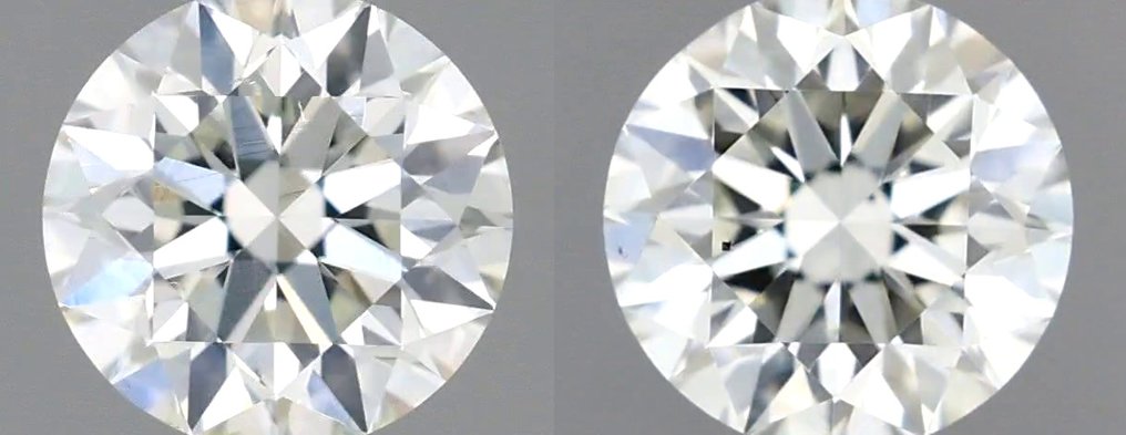 Sem preço de reserva - 2 pcs Diamante (Natural) - 0.81 ct - Redondo - H - VS2 - International Gemological Institute (IGI) - *Matching Pair* *EX VG* #1.0