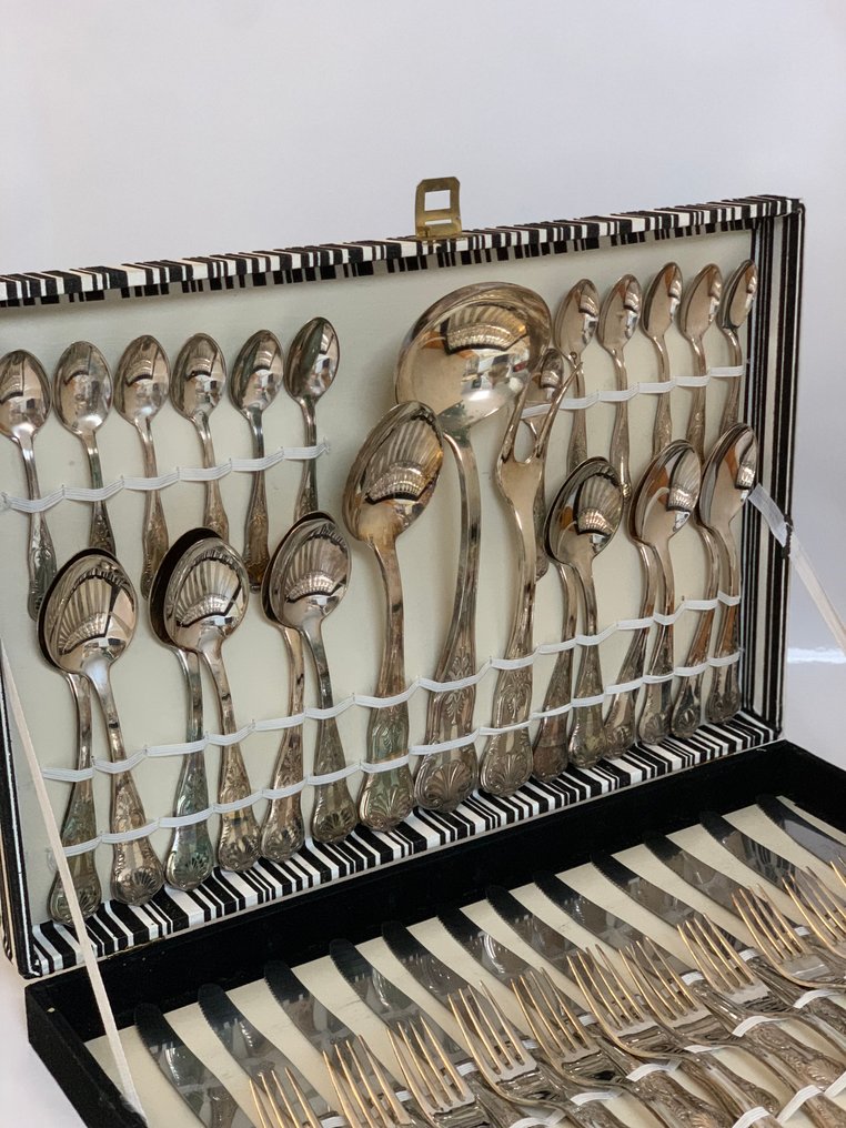 Set de 12 tacâmuri (51) - Placat cu argint, Oțel - Set în cutie originală #1.0