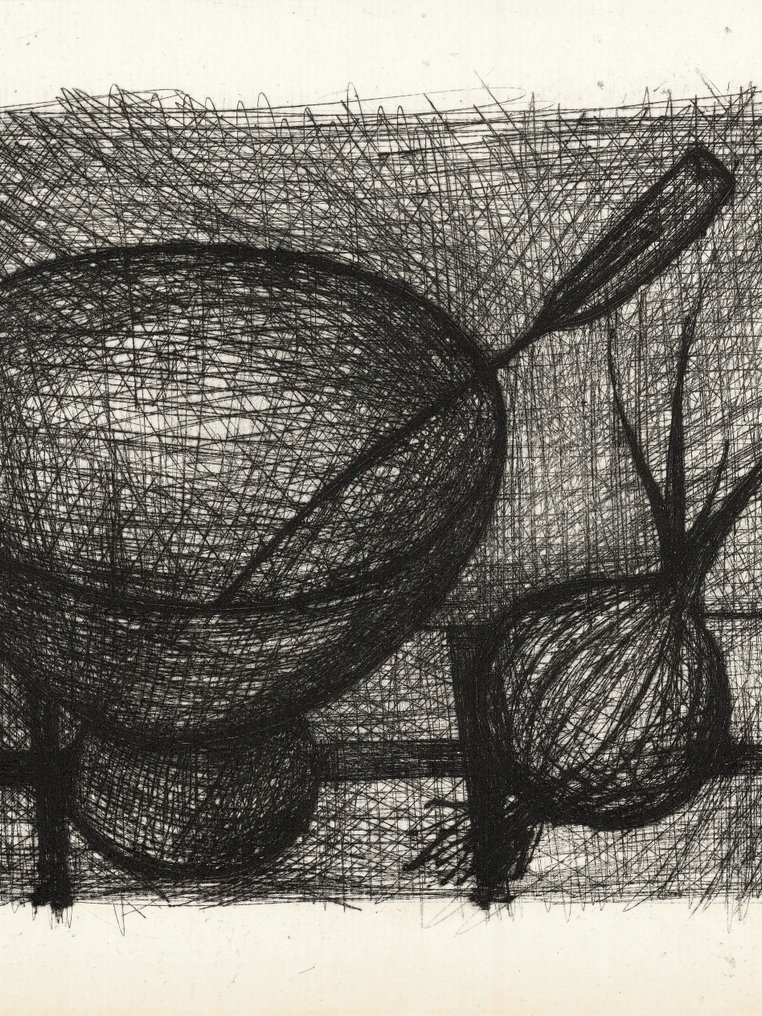Bernard Buffet (1928-1999) - Nature morte au pot et à l'oignon - Gravure (pointe sèche) #2.1