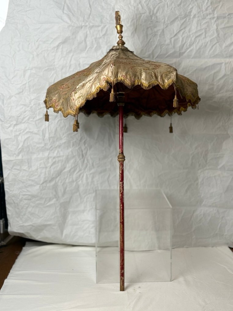 Ομπρέλα processionale - 163 εκ. - Αντίκες - Silk damask - 1750-1800 #3.2