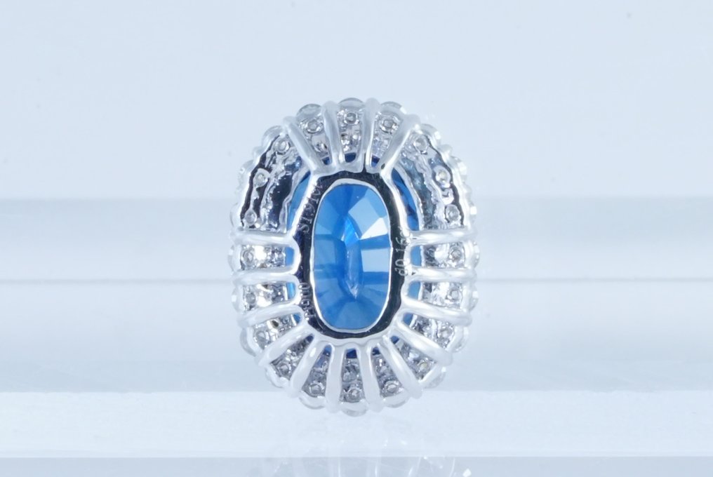 沒有保留價 - 墜飾 鉑金 -  2.07ct. tw. 藍寶石 - 鉆石 #3.2