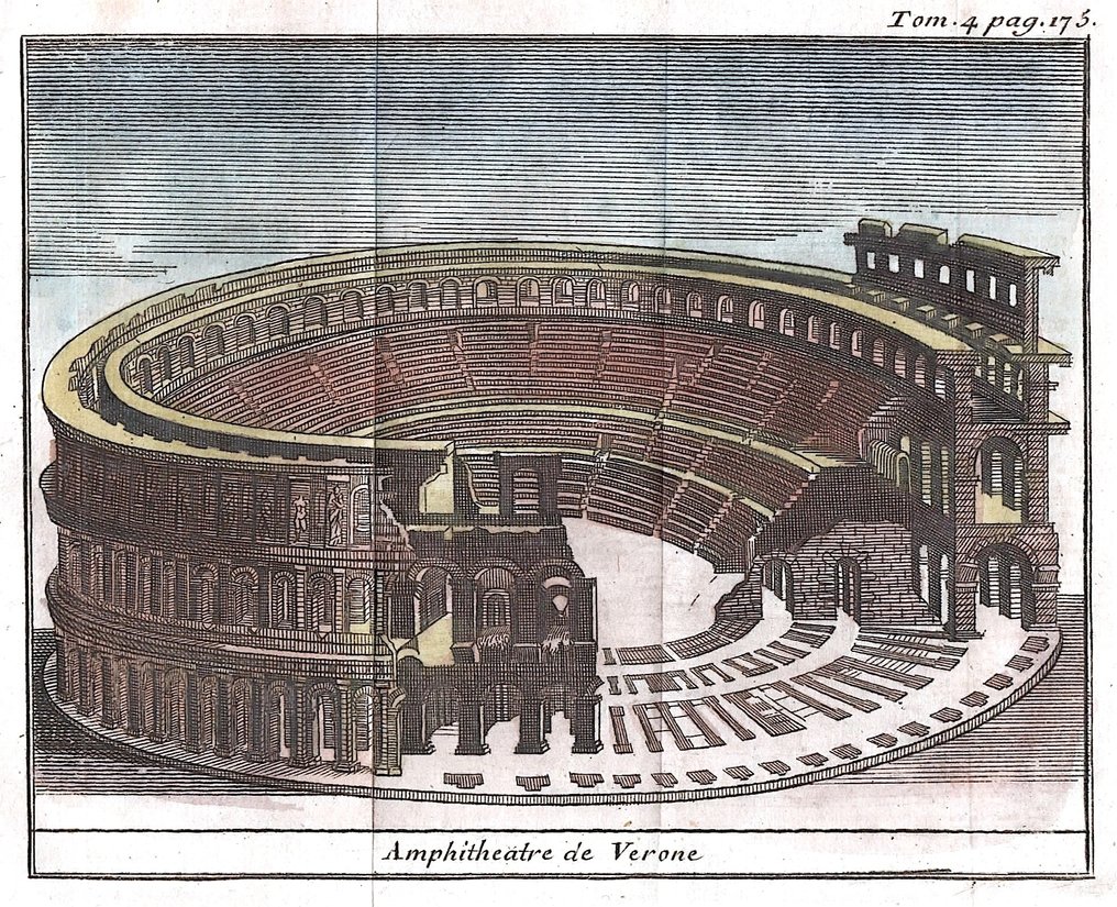 意大利 - 维罗纳竞技场，威尼托; Rogissart - Amphitheatre de Verone - 1701-1720 #1.0