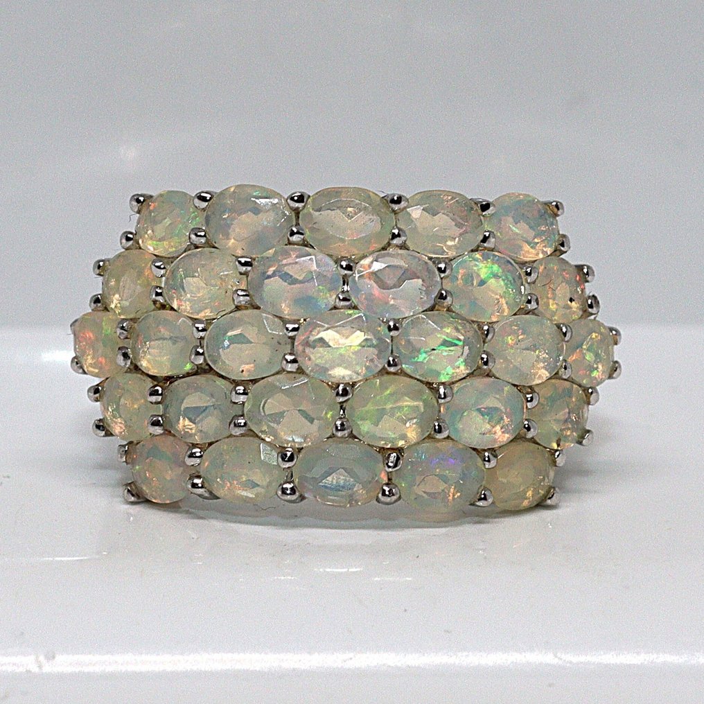 Sem preço de reserva - Anel Prata -  4.65ct. tw. Opala - Maat: 18 mm, #1.0