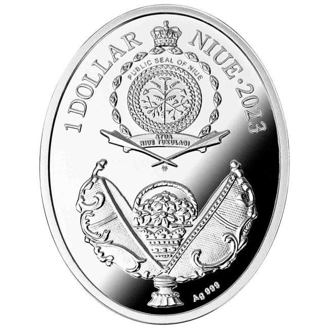 Niue. 1 Dollar 2023 Egg With Watch Faberge Eggs Series Silver Coin #2.1