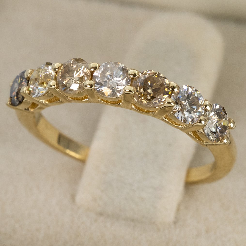 Nincs minimálár - Gyűrű - 14 kt. Sárga arany -  1.10ct. tw. Gyémánt (Természetes színű) - IGI #4.3