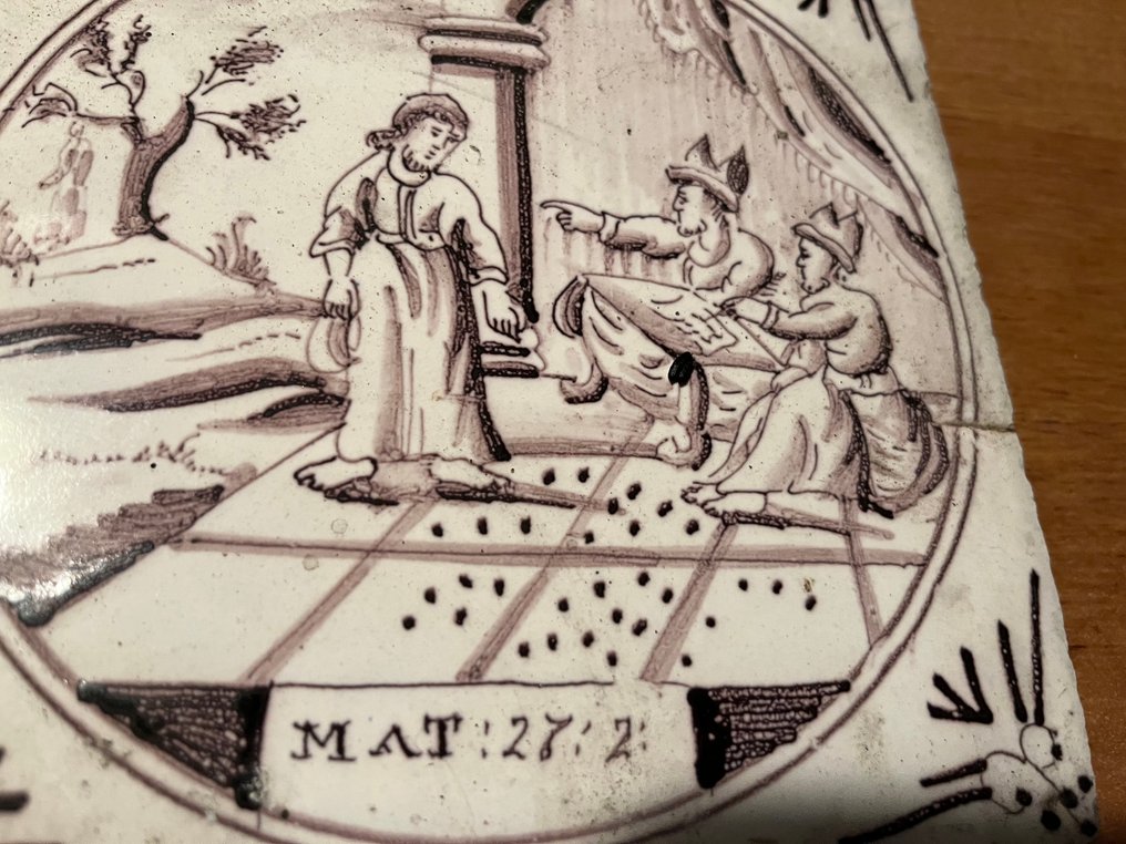  Tile (2) - Biblical scenes - 1750-1800  #3.2