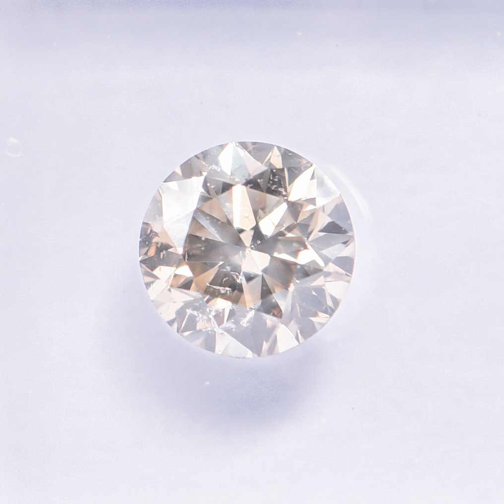 沒有保留價 - 1 pcs 鑽石  (天然彩色)  - 0.50 ct - 圓形 - Fancy light 淡褐色 黃色 - SI2 - 國際寶石學院（International Gemological Institute (IGI)） - VG #1.0