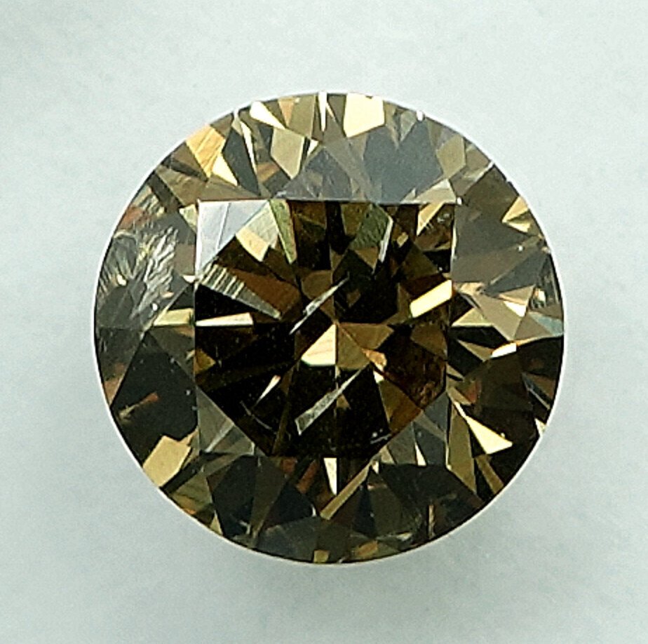 没有保留价 - 1 pcs 钻石 (天然色彩的) - 0.59 ct - 圆形 - Fancy deep 稍帶棕色的 黄色 - I2 内含二级 - 国际宝石研究院(IGI) #2.1