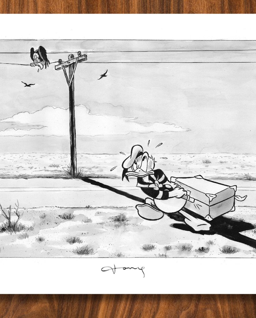 Tony Fernandez Giclée - Donald Duck Desert Scene – Hand Signed #1.0