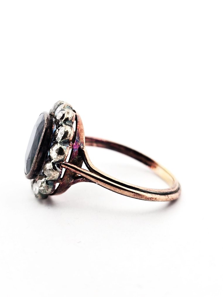 χωρίς τιμή ασφαλείας - Δαχτυλίδι - 14 καράτια Ροζ χρυσό, Ασημί -  4.50ct. tw. Διαμάντι (Φυσικό)  - Ζαφείρι #4.3