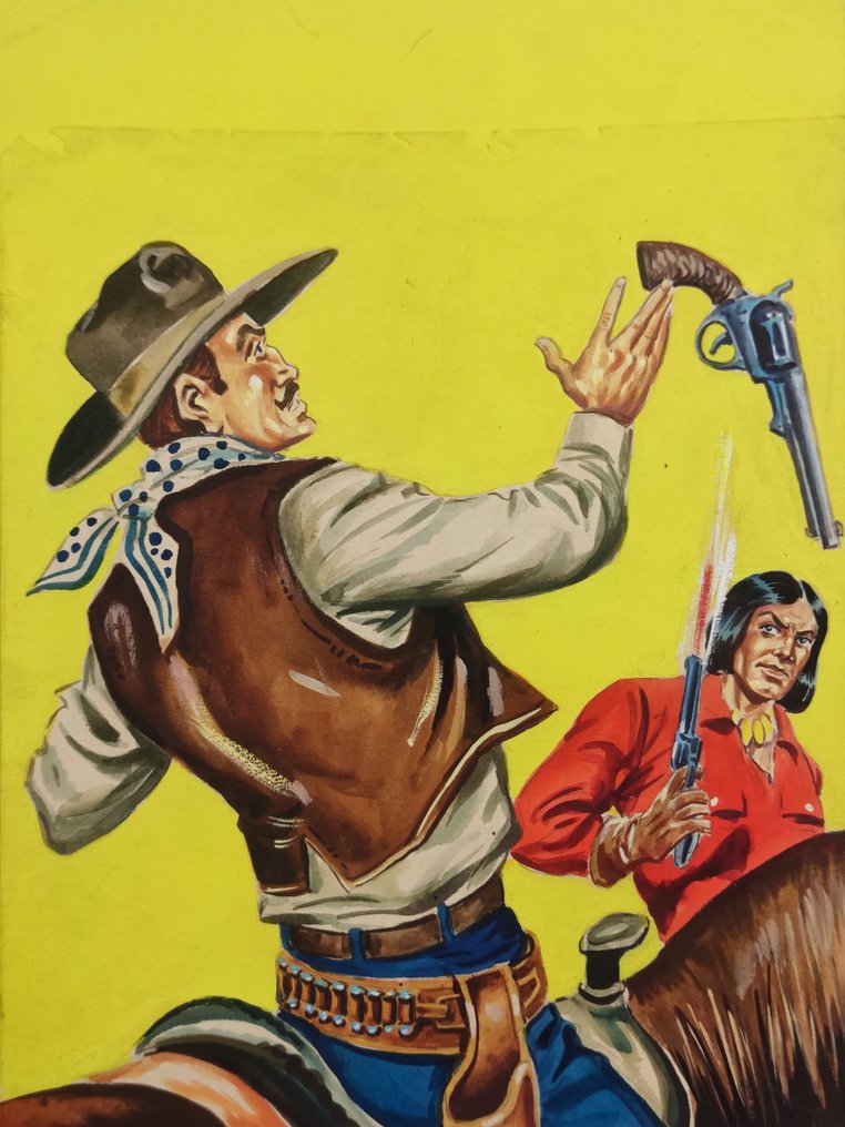 Gamba, Pietro - 1 Original cover - Gli Albi di Kinowa: L’Uomo in Agguato - 1964 #1.0