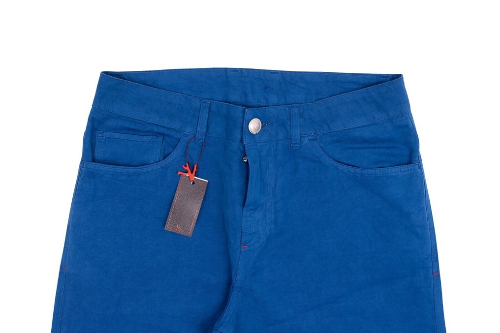 ISAIA NAPOLI RRP 690€ Dark Beige Chino 5 Pockets Trousers Pant Twill Cottone - 48 IT - Calças - New with tags #3.2