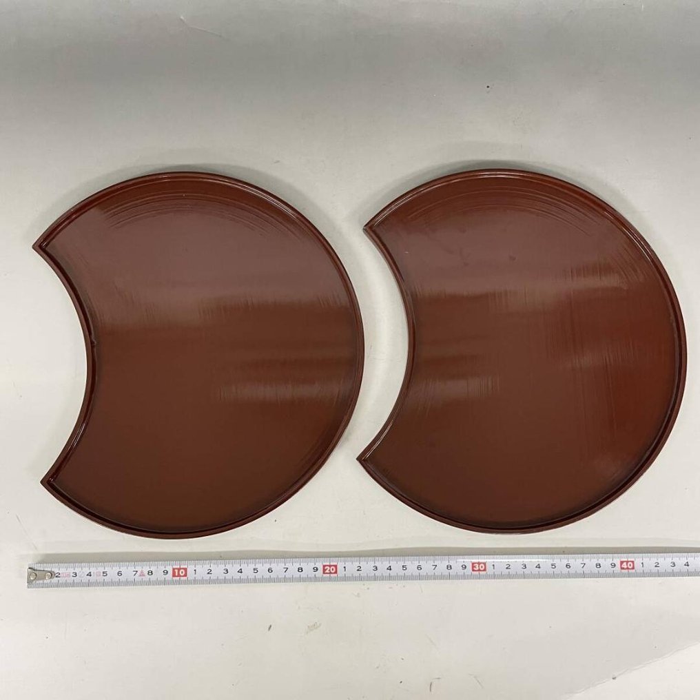 日本漆器盘子和托盘套装——混合漆/镰仓彫/装饰工艺品 - 日本 - 21世纪 #3.2