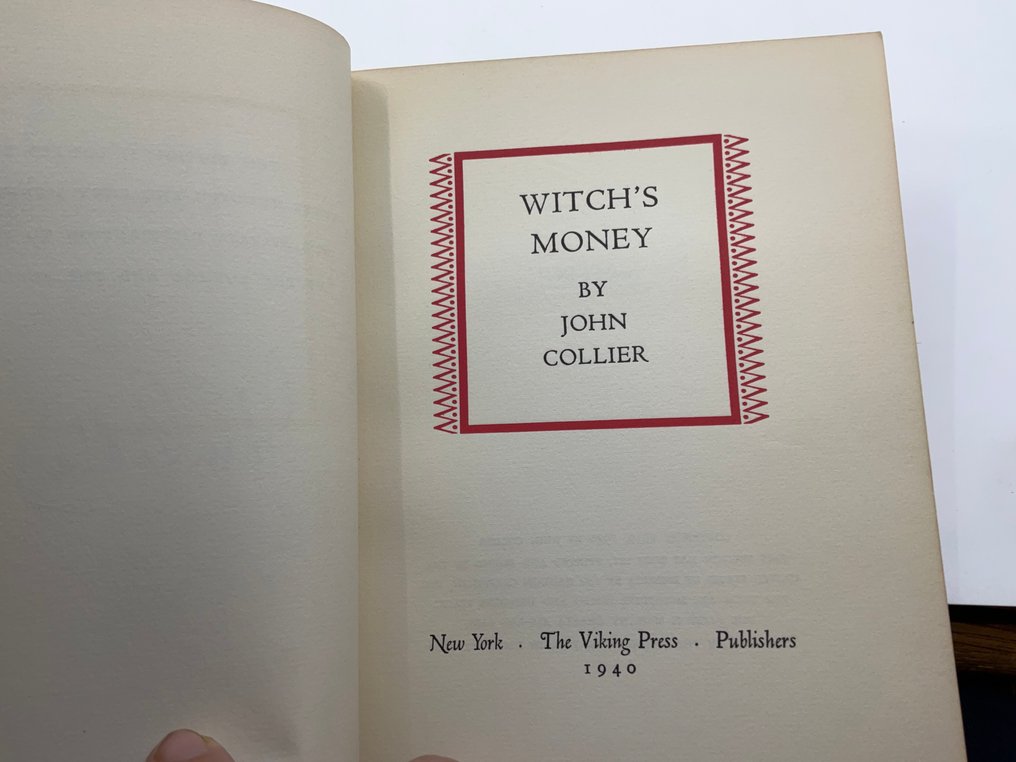 Signed; John Collier - Witch's Money (limited edition of 350 copies signed by author) - 1940 #3.2