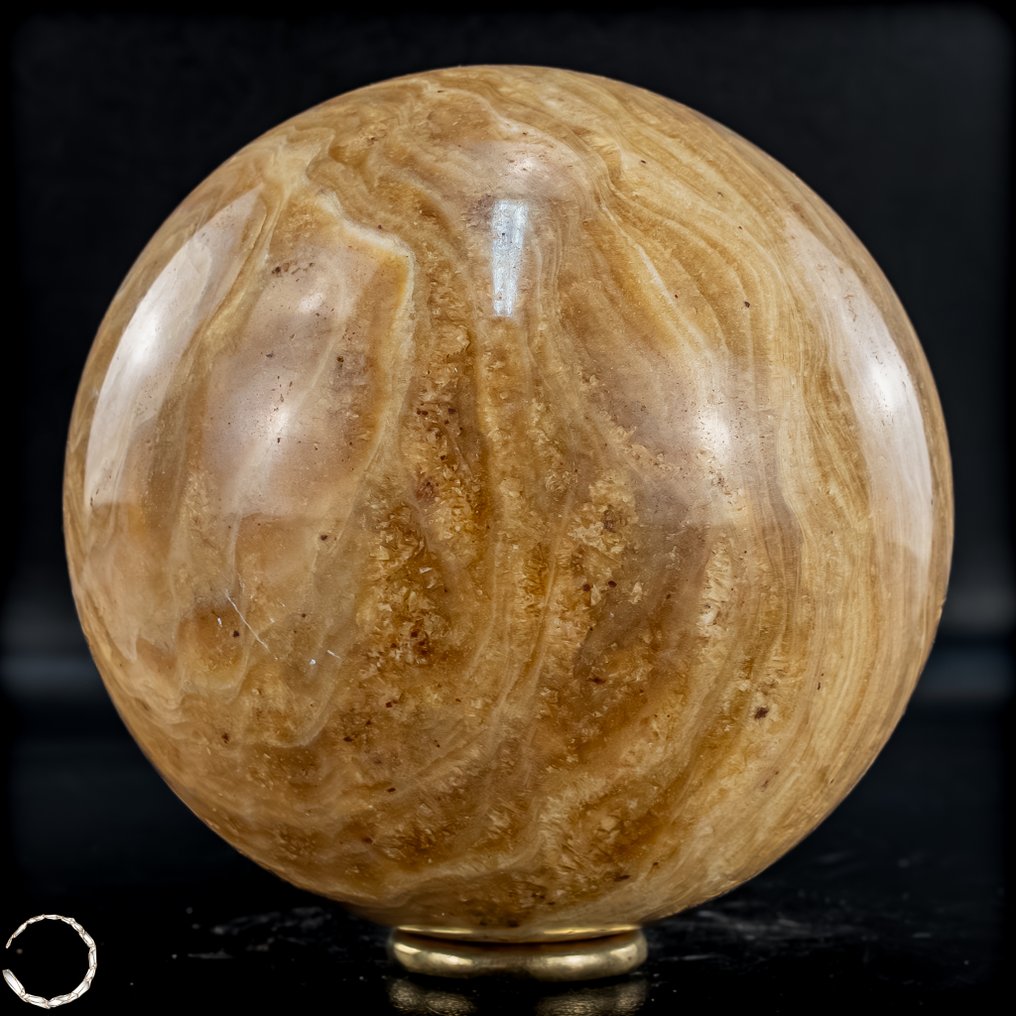 Επιβλητική σφαίρα αραγωνίτη Το έργο τέχνης της Γης σε χρυσόκαρπη αρμονία.- 1001.72 g #1.0
