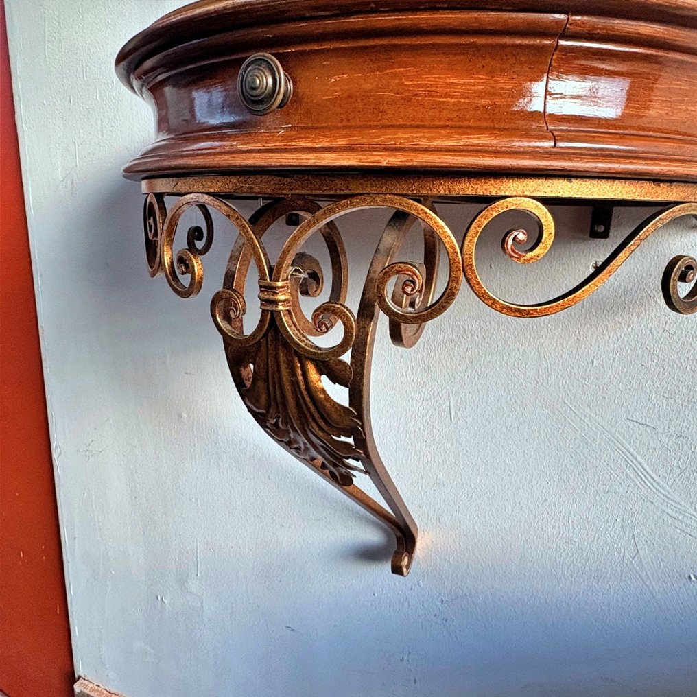 Console table - Wood, Brass #3.2