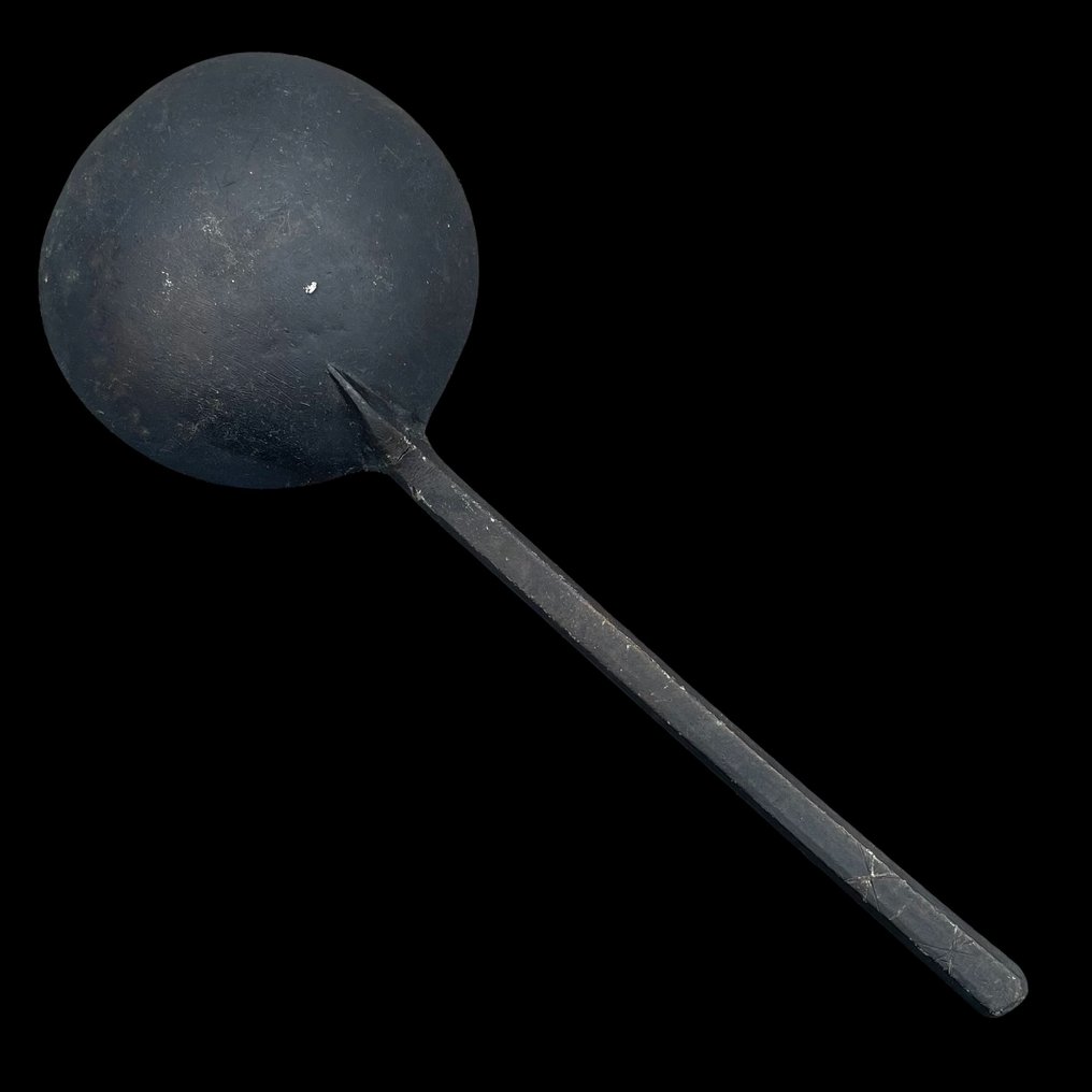 Post-medieval Pewter spoon with Tudor rose mark and initials (beautiful original dark patina) Spoon - 17.7 cm  (No reserve price) #1.0