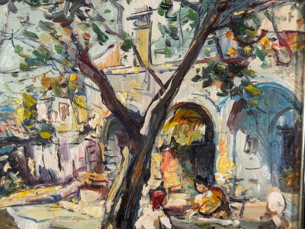 Nicola Canzanella (1929-2014) - Aia di campagna con personaggi #4.3