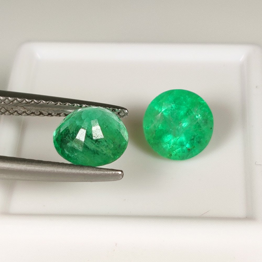 2 pcs  绿色 祖母绿  - 3.17 ct - 国际有色宝石协会（ICA GemLab） - 精彩搭配！ #3.2