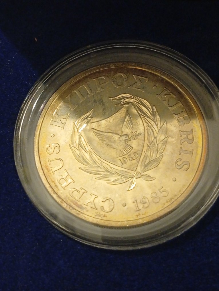 Cyprus. 50 Cent 1985 in argento, FAO (No reserve price) #2.1