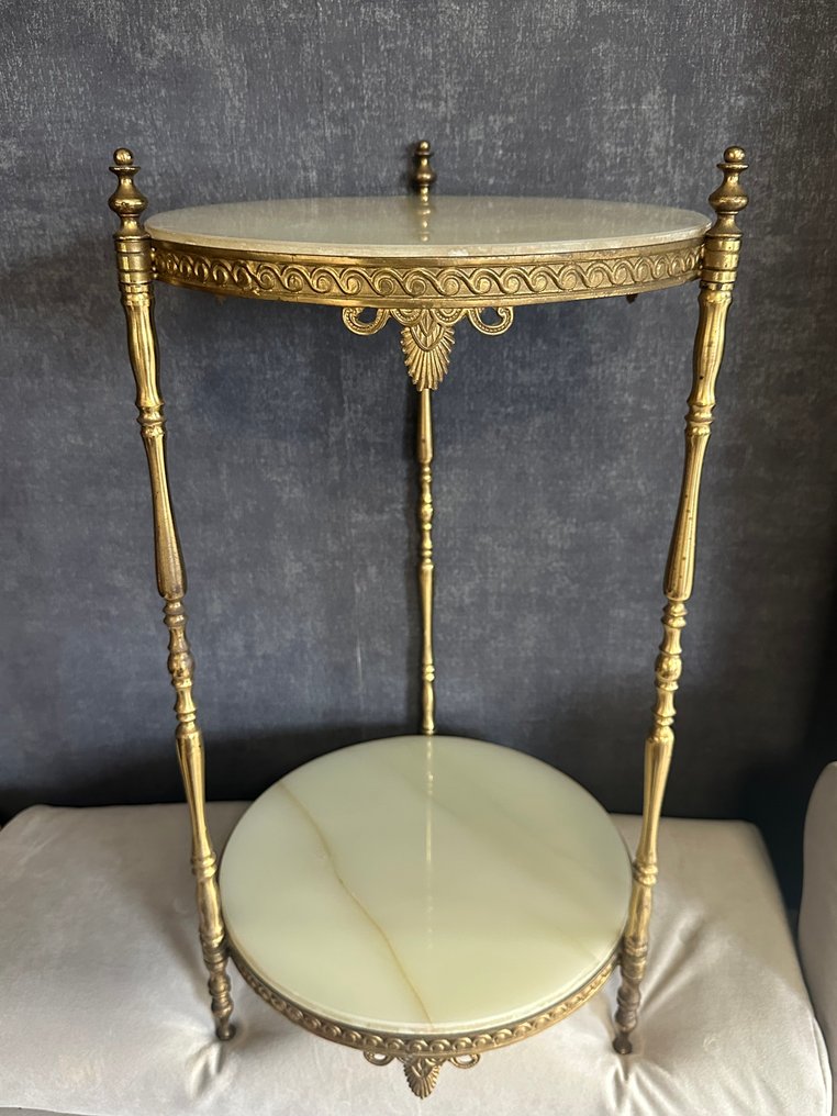Side table - Brass, Onyx - Lovely Two-Tier Side #1.0