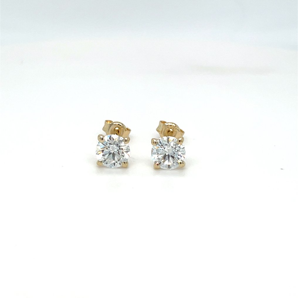 Nincs minimálár - Drop fülbevaló - 14 kt. Sárga arany - 1.40ct. tw. Gyémánt (Laboratóriumban előállított) #1.0