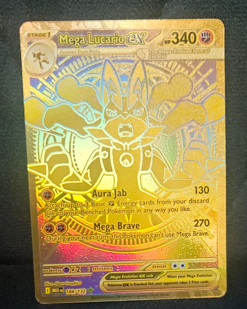 Pokémon - 1 Card - Mega lucario 188 188 Full kunst, Folie, Hemmelig sjelden #1.0