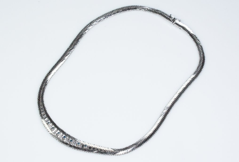 Sem preço de reserva - Colar - 835 Silber - 0,20 ct Saphire #1.0