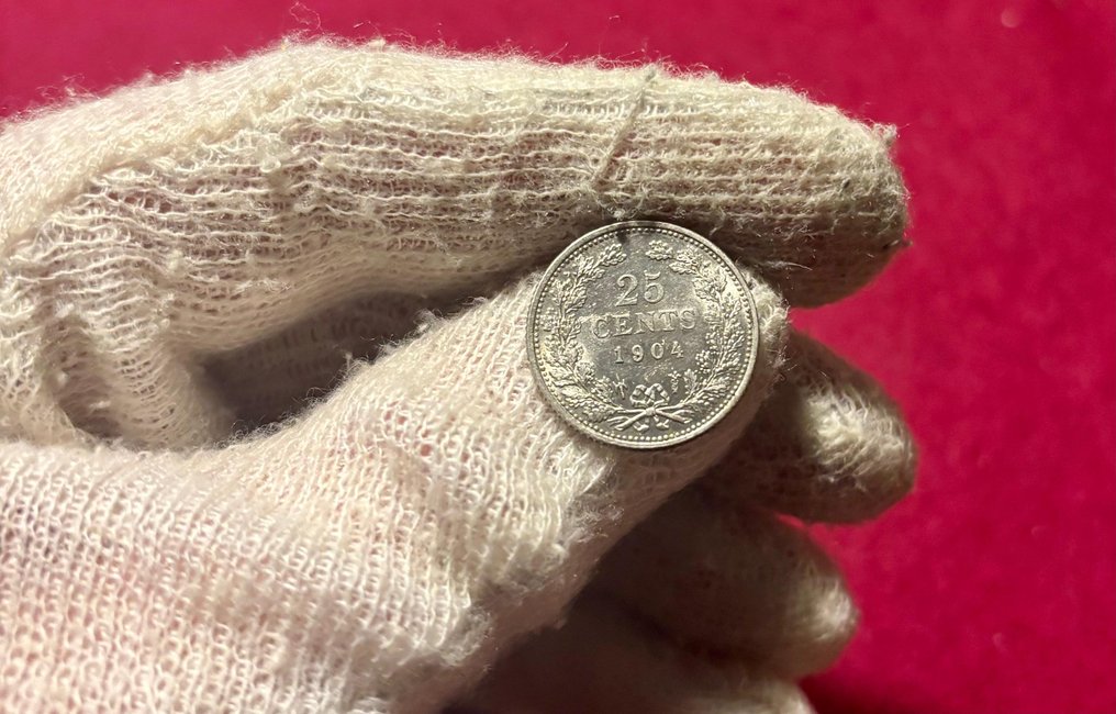 Nederland. Wilhelmina. 25 Cents 1904 - Sch. 857 - Quality piece  (Zonder minimumprijs) #3.2
