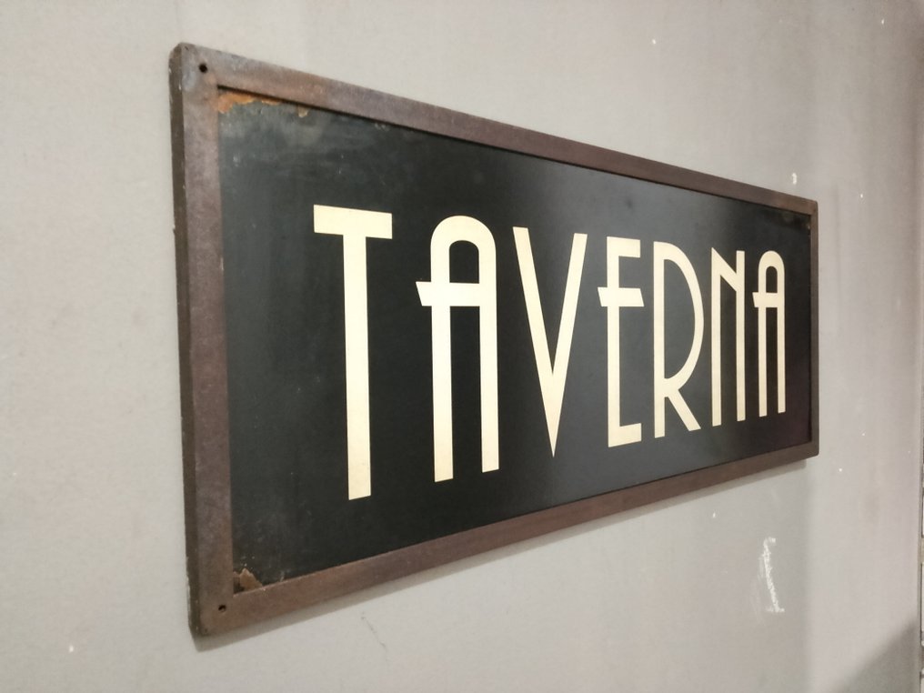 marchesini insegne Rovigo - 铁制招牌 Osteria - Osteria - 广告标牌 - 1970 - 铁 #1.0