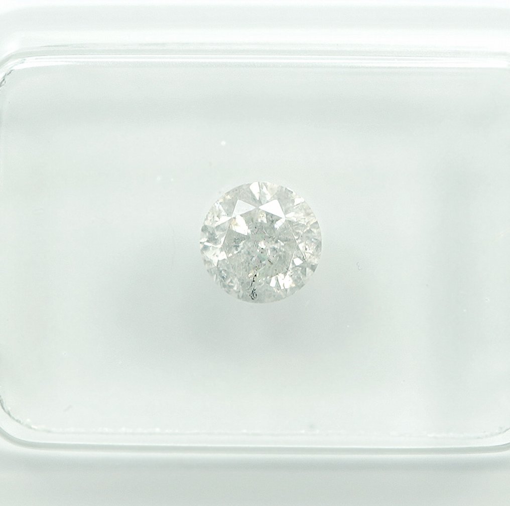 No reserve price - 1 pcs Diamond  (Natural)  - 0.49 ct - Round - G - I3 - Gem Report Antwerp (GRA) #1.0