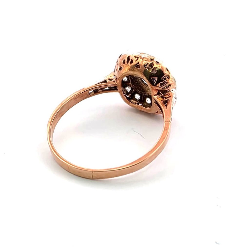 Nincs minimálár - Gyűrű - 9 Kt Rózsa arany, Ezüst Topáz - Gyémánt #2.1