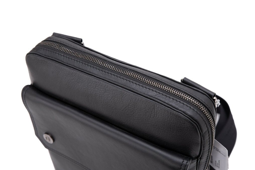 Testoni Bologna RRP 590€ Black Calf Clutch Bag with Shoulder Strap + Tablet Case - Borsa a tracolla #3.2