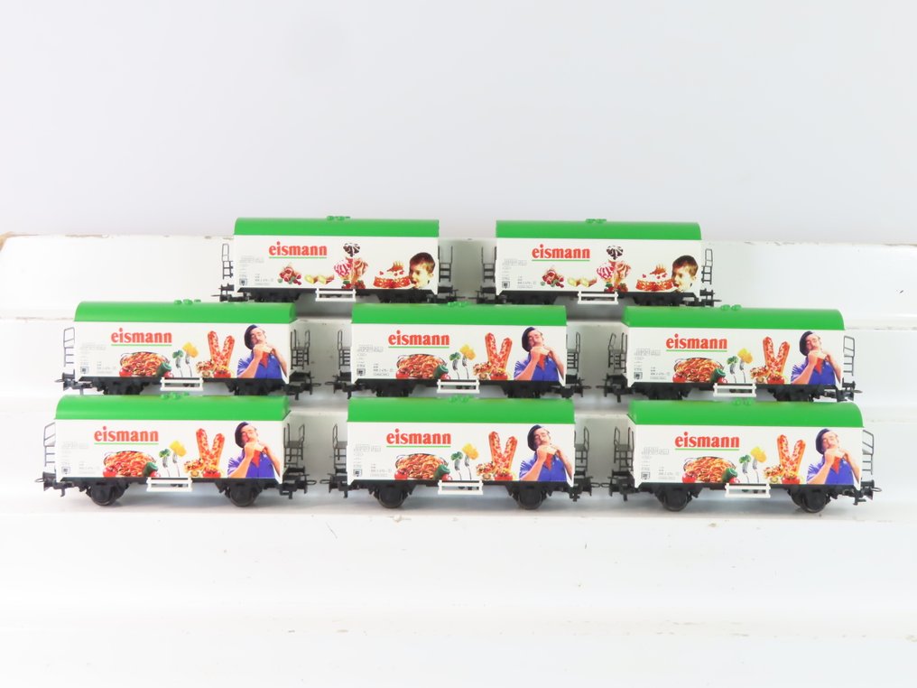 Märklin H0轨 - 44185 - 模型火车货运车厢 (8) - 8辆2节封闭式货车,带有“Eismann”标识 - Privaat, Eismann #1.0