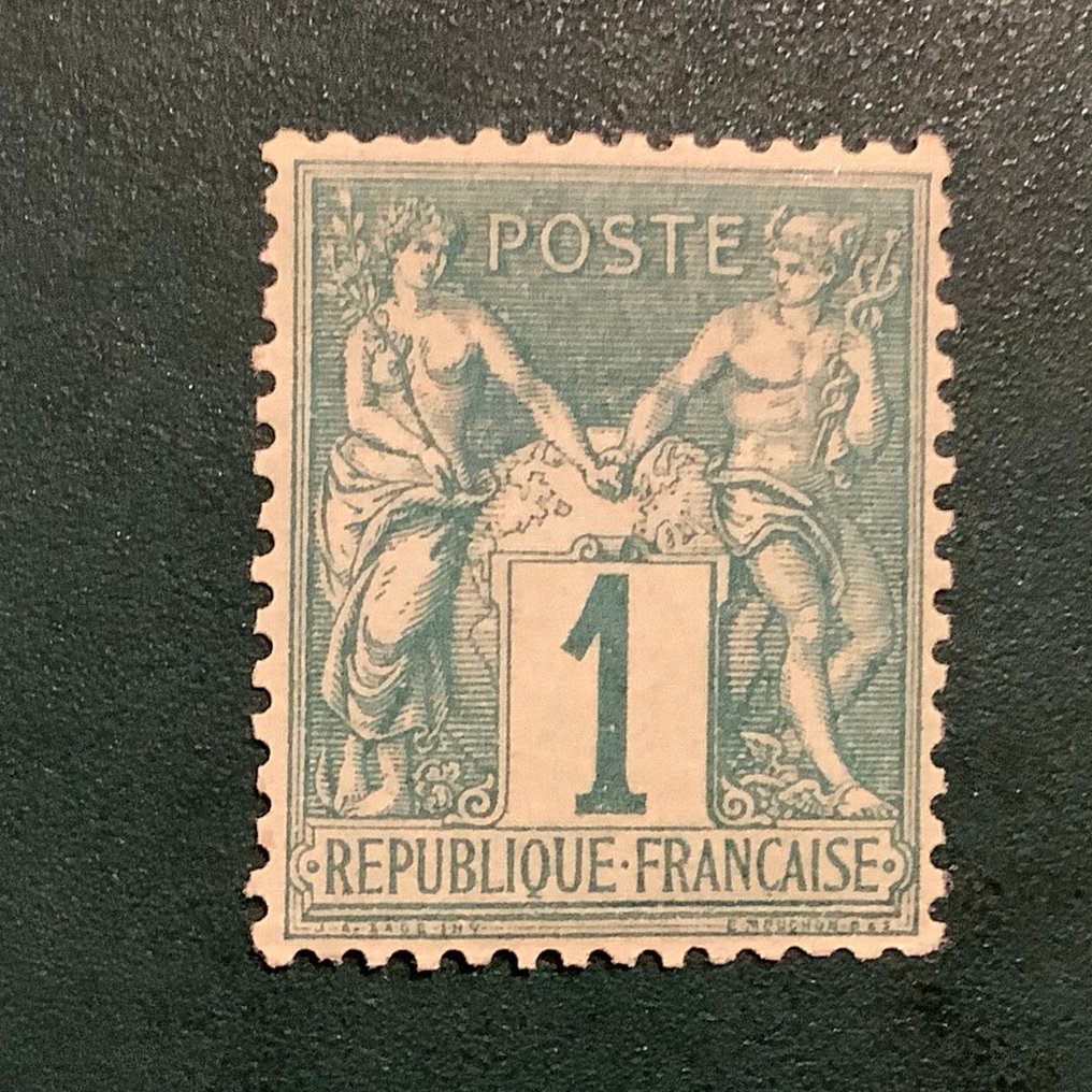 Frankrig 1876 - 1 cent Sage type I - gecentreerd - Yvert 61 #1.0