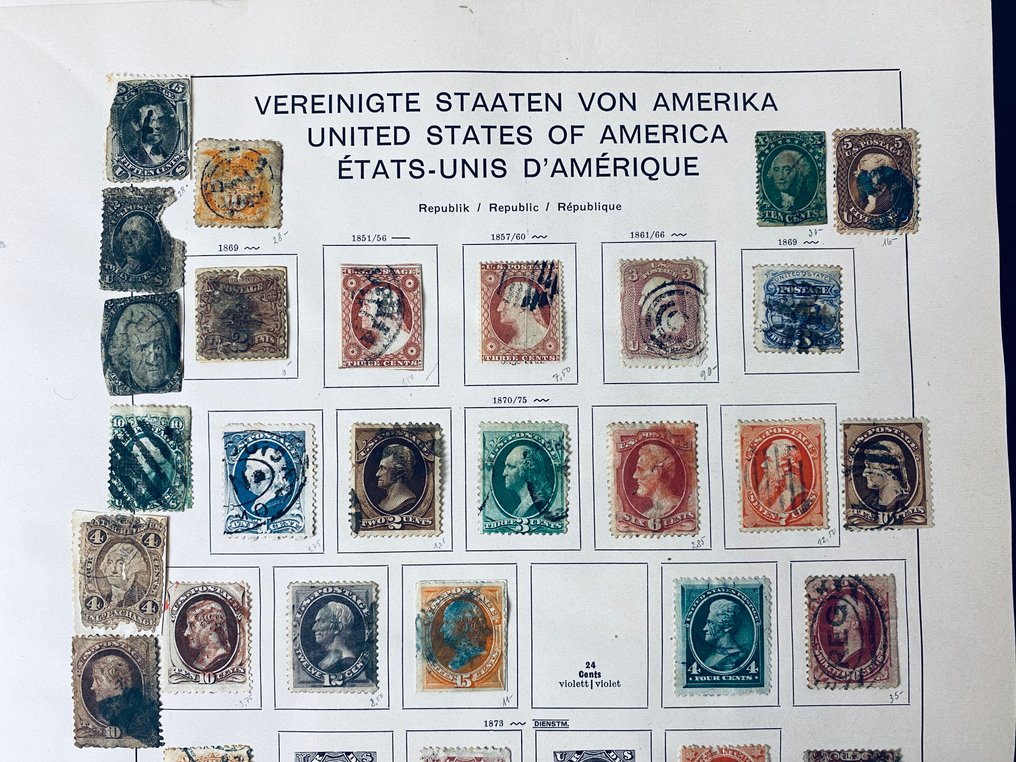 Stati Uniti - Collezione USA su vecchie pagine di album. #1.0