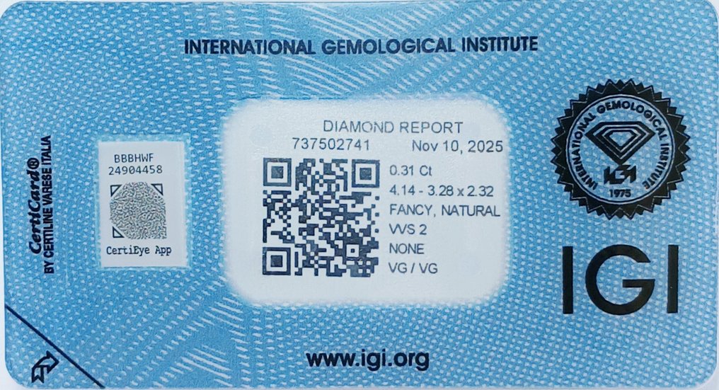 χωρίς τιμή ασφαλείας - 1 pcs Διαμάντι (Φυσικού χρώματος) - 0.31 ct - Ορθογώνια - Fancy Απαλό ροζ Καφέ - VVS2 - International Gemological Institute (IGI) #4.3